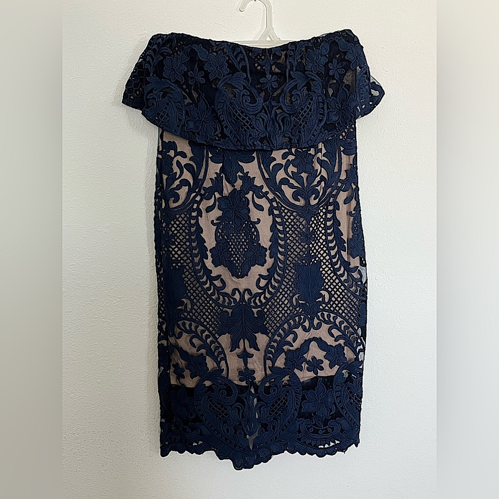 Strapless lace dress